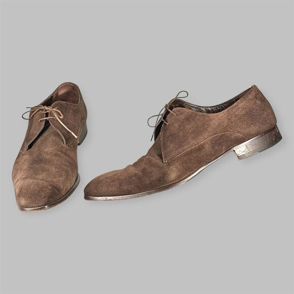 a.testoni Other - A Testoni Basic Oxford Dress Shoes Brown Suede Leather Mens Size 12 Lace Up
